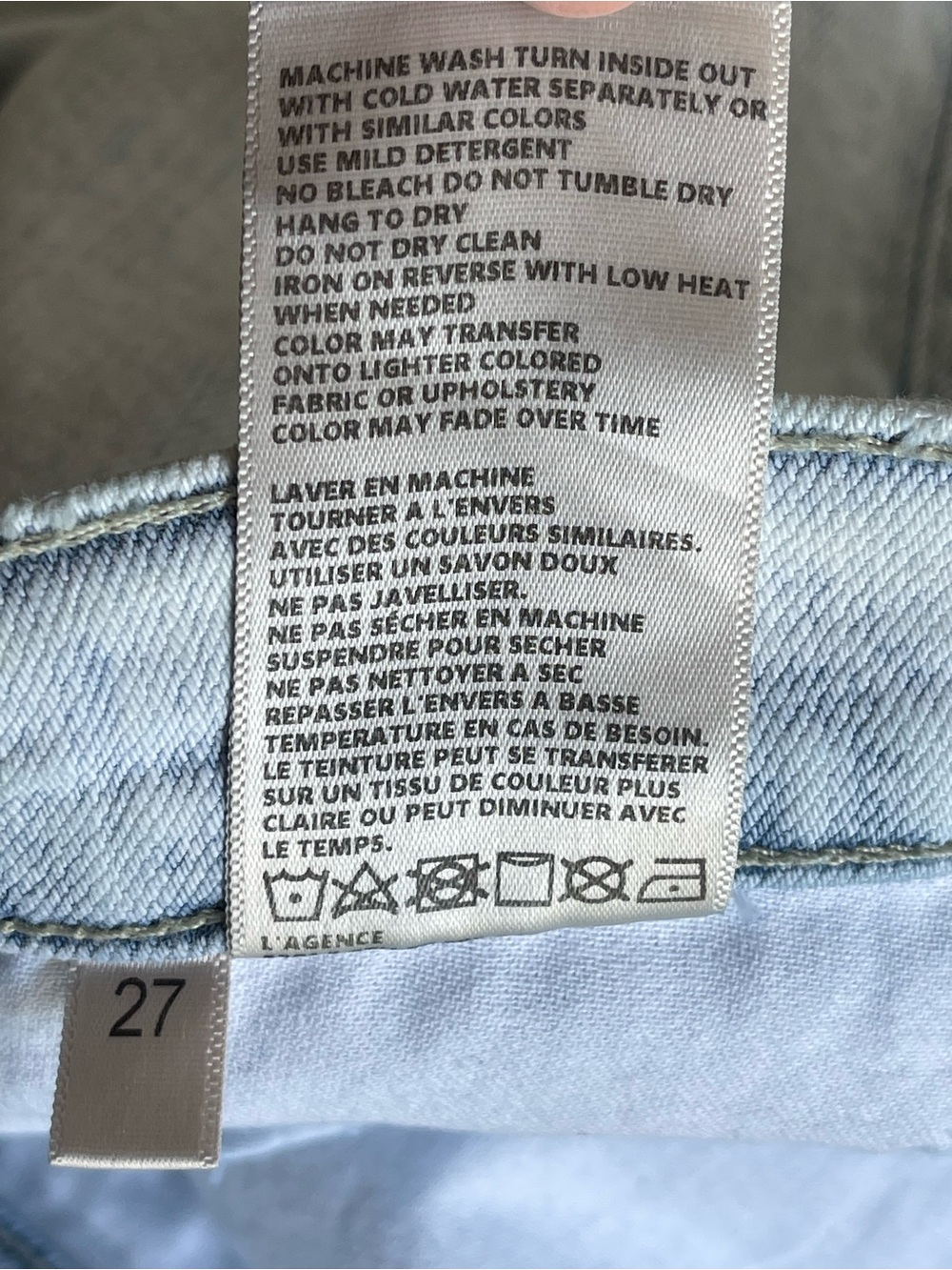 L’AGENCE Harmon High Waist Slim Raw Hem Jeans Electra Wash Size 27 - Picture 12 of 16